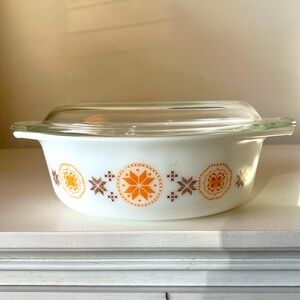 Vintage Pyrex Town & Country w/Lid Casserole 043 Oval Casserole Cookware